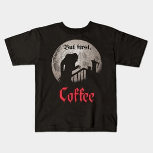 But first, coffee. Kids T-Shirt